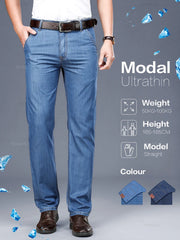 Fabric Men's Jeans Classic Business Straight Denim Pants