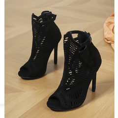 Fashion Light Comfort High Quality Thin Heels Peep Toe Zipper