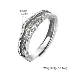 Retro Wedding Rings for Men Vintage Silver Color
