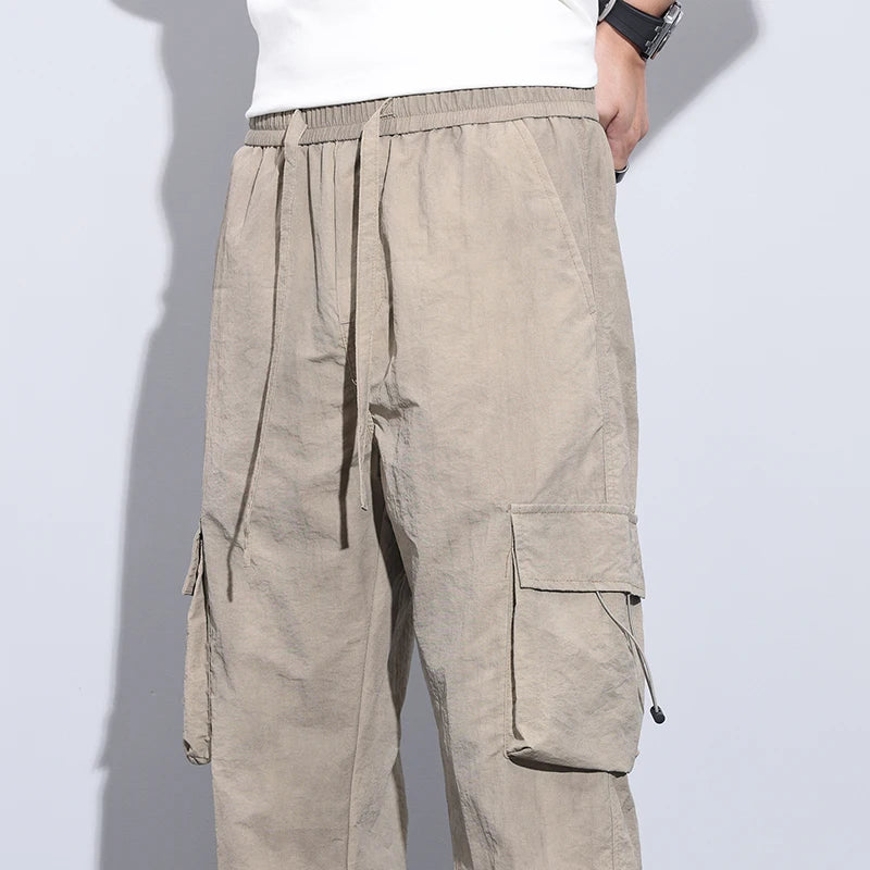 Summer Men's Ultra Thin Baggy Casual Pants Retro Casual