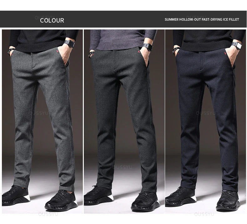 Clothing Winter Fleece Warm Brushed Fabric Casual Pants