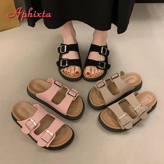 Women Summer Sandals Comfy Platform Flat Shoes Slippers