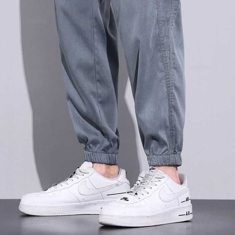 Men's Cargo Casual Pants Summer Thin Jogger Sweatpants Harem Trousers