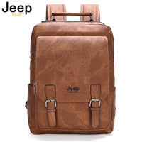 Men 15.6 Laptop School Bag Men Leather Backpacks Travel Multi