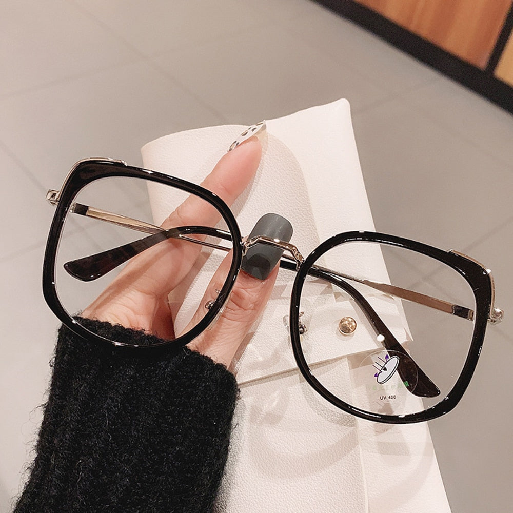 Anti-blue Light Glasses Frame Vintage Large Square Eyeglasses