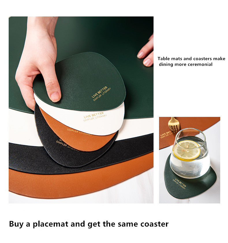 PU Leather Heat Insulation Non-Slip Simple Placemats