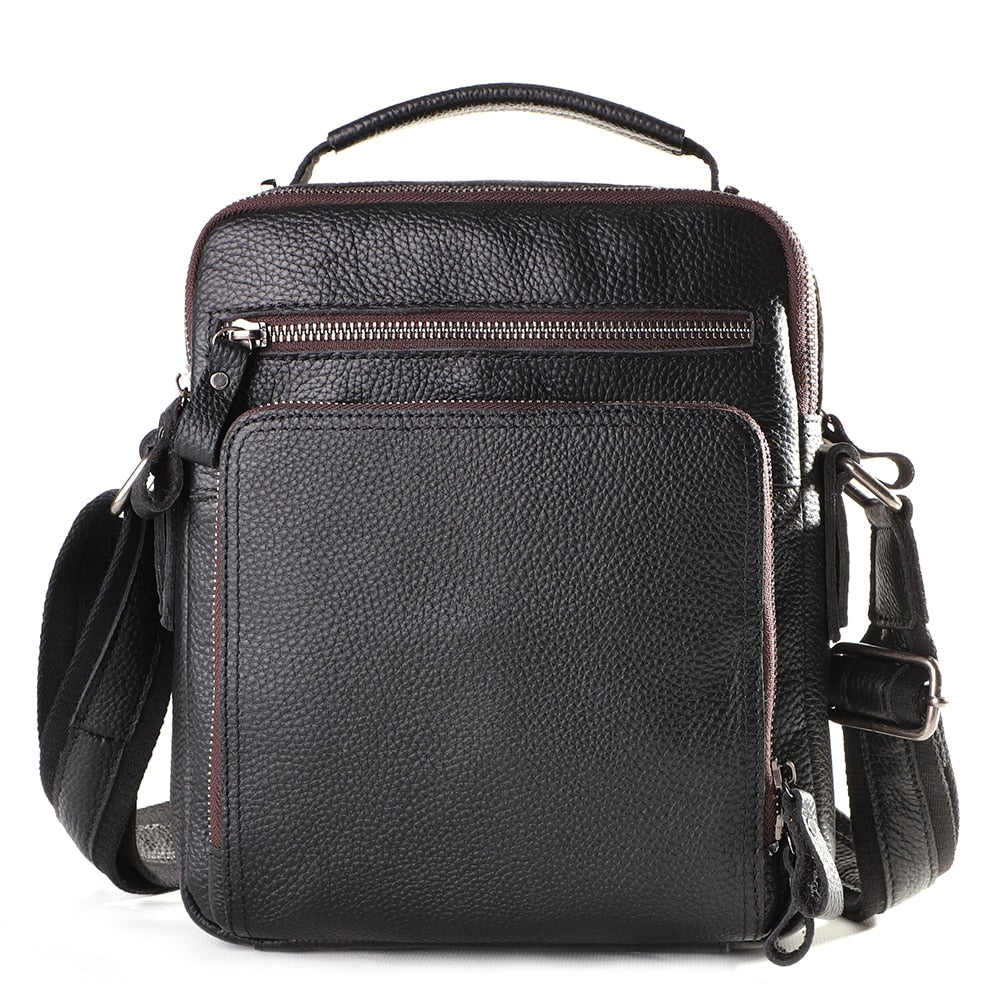 Genuine Leather Men Vintage Handbags Small Flap Men Shoulder Bag