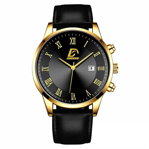Fashion Mens Gold Stainless Steel Watches Minimalist Quartz Wrist