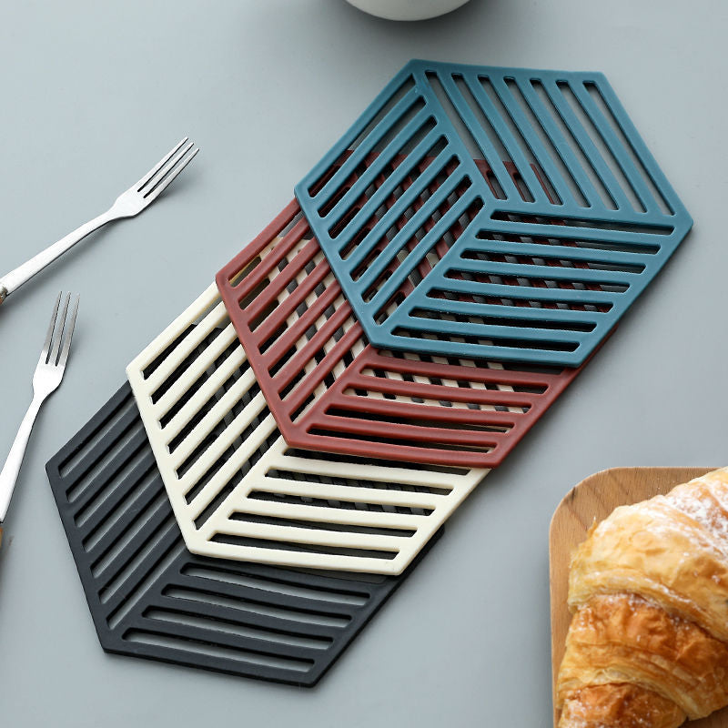 Silicone Tableware Insulation Mat Coaster Hexagon Silicone Mats