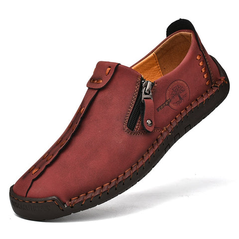 Comfortable Leather Casual Slip On Men Loafers Split Leather Shoes