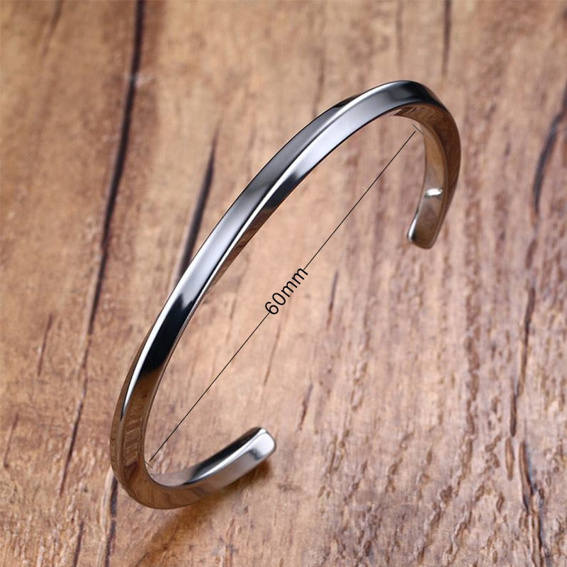 Vintage Stainless Steel Bangle Twisted Cuff Bracelet Unisex Casual