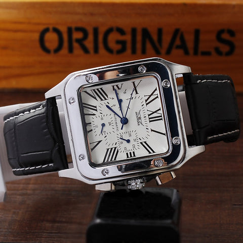 Automatic Mechanical Self-Winding Men Watch Square Case