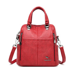 Leather Backpack Women Shoulder Multifunction Travel Backpack School Bags