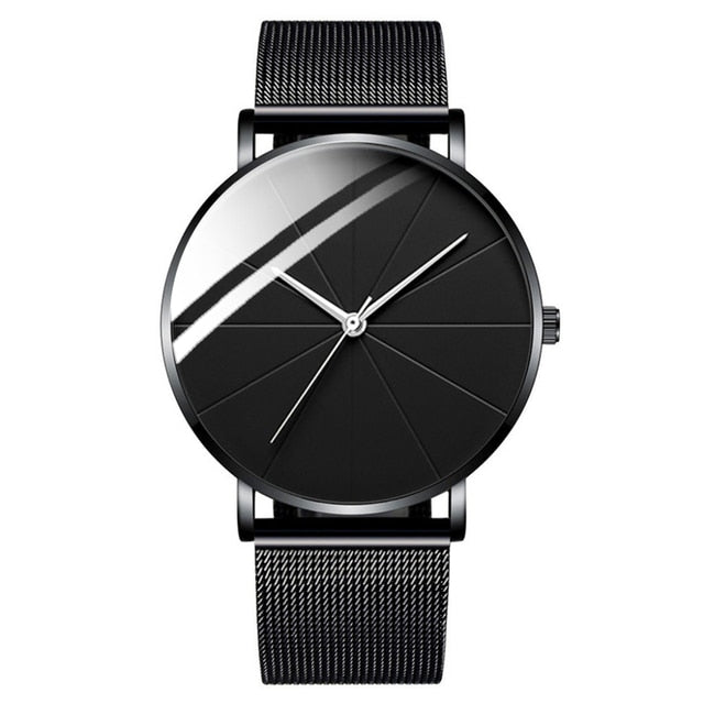 Minimalist Men Fashion Watches Simple Men Business Ultra Thin Stainless Steel