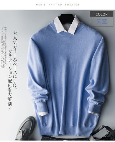 Men Cashmere Sweater Autumn Winter Soft Warm Jersey Jumper