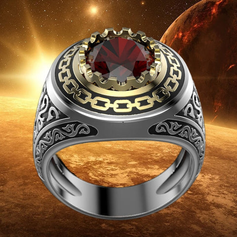 Fashion Texture Jewelry Rings Red Jewelry