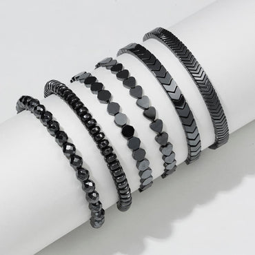 No-magnetic Black Hematite Bracelets For Women Healing Beads