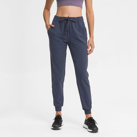 Sports Pants Jogging Yoga Legging Clothe Athletic Tie Waist Straight Leg