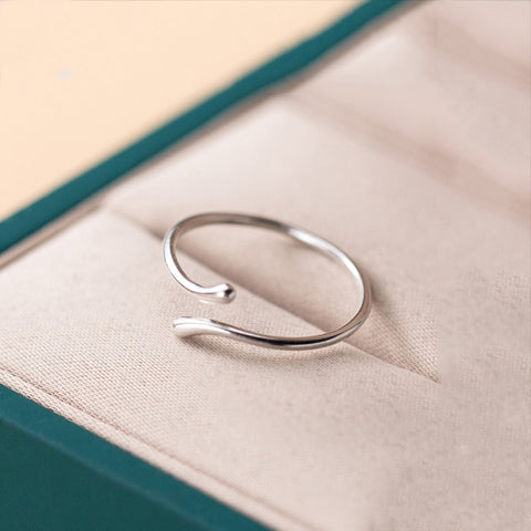 Silver Geometric Adjustable Ring Fashion Party Fine Jewelry Minimalist