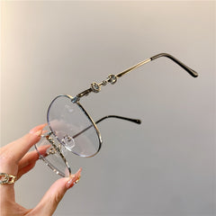 Vintage New Oval Metal Frame Glasses Women Fashion