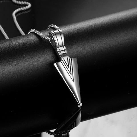 Fashion Rectangle Pendant Necklace Men Trendy Simple Stainless Steel Chain