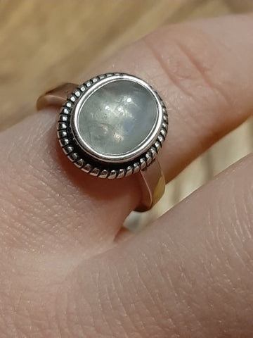 Natural Moonstones Rings Women Silver Jewelry Vintage Fine