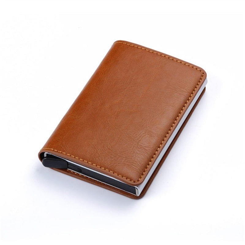 Business ID Credit Card Holder Men Women Coin Leather Wallet RFID