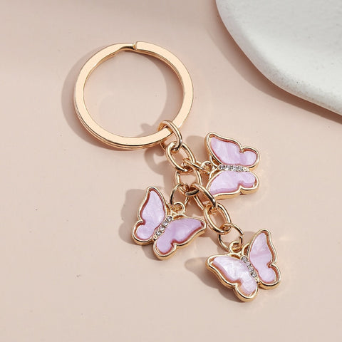 Colorful Enamel Butterfly Keychain Insects Car Key