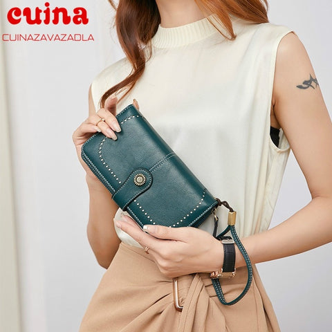Fashion Retro Women Clutch Leather Wallet Female Long Wallet
