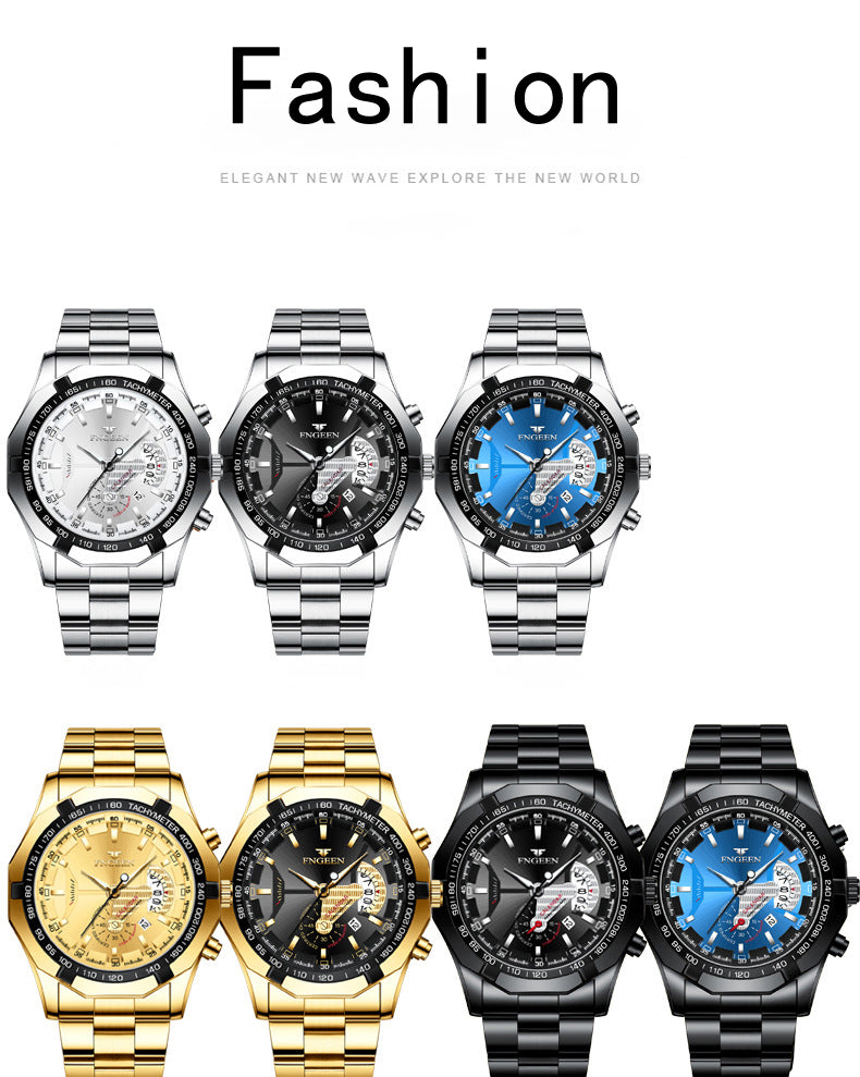 Watches Stainless Steel Band Fashion Waterproof Quartz Watch