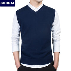 Men vest sweater casual style wool knitted business men sleeveless vest