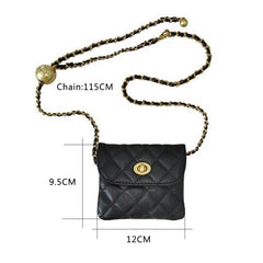Chain Fanny Pack Leather Waist Bag Luxury Brand Chest Pack Female Belt Bags