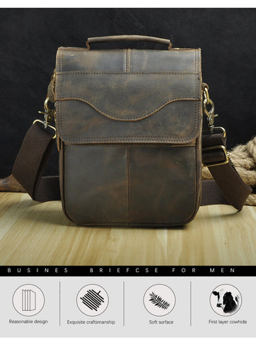Original Leather Male Casual Shoulder Messenger bag Cowhide Fashion Cross-body