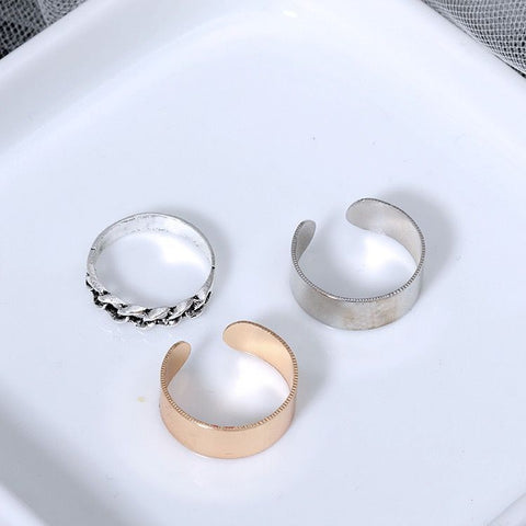 Rings Sets Resizeble for Women Aesthatic Grunge Vintage Open Ring
