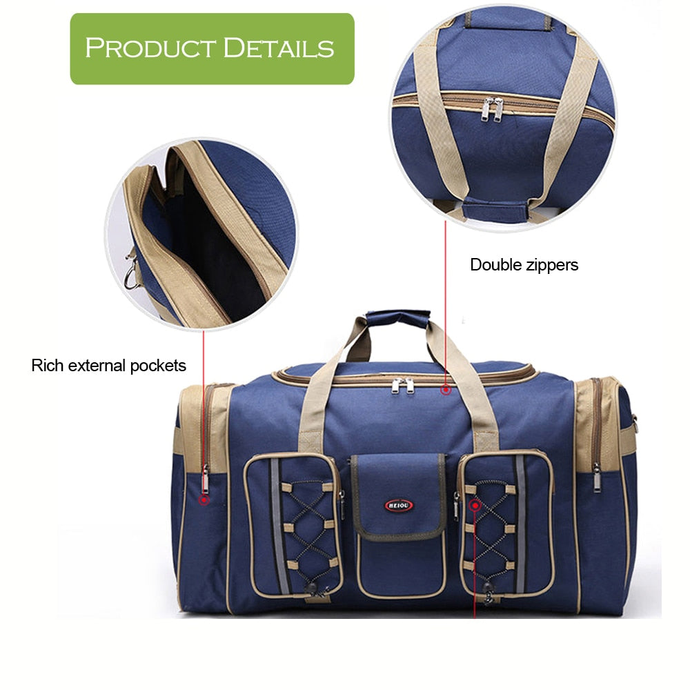 70L Waterproof Nylon Luggage Gym Bags Outdoor Bag Large Traveling