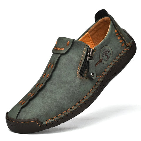Comfortable Leather Casual Slip On Men Loafers Split Leather Shoes