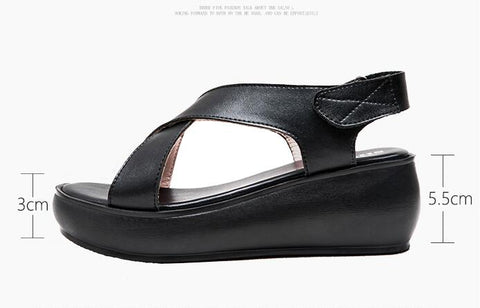 Sandals Genuine Leather Platform Sandal Gladiator High Heels Ladies