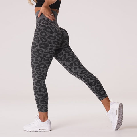 Leopard seamless leggings for women fitness yoga pants high waist gym tights