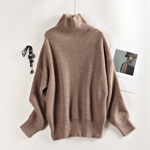 OverSized Wool Sweater Autumn Winter Warm Turtlenecks Casual