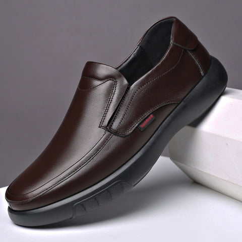 Genuine Leather+Microfiber shoes Soft Anti-slip Rubber Casual Leather Shoes