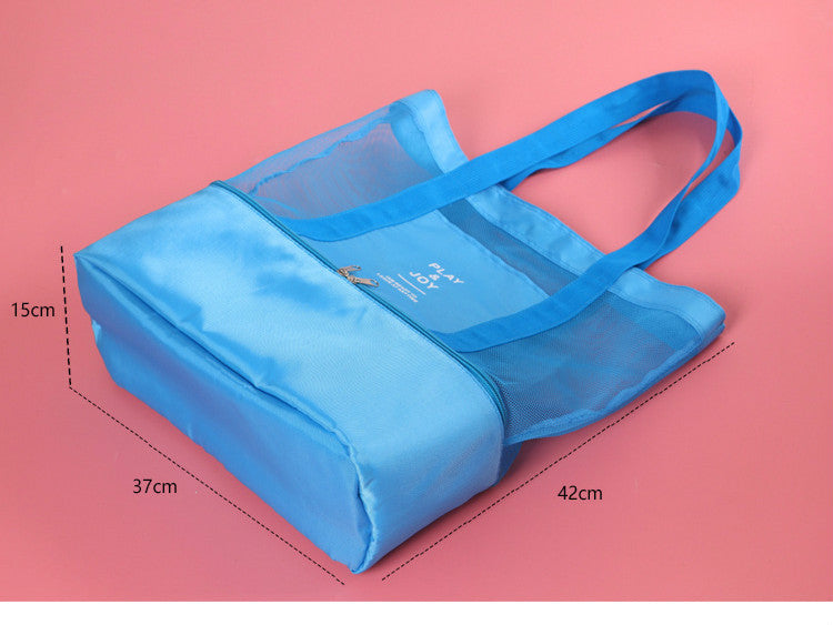 High Capacity Mesh Transparent Bag Double-layer Large Picnic Beach Bags