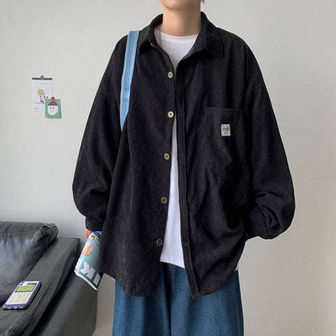 Corduroy Long Sleeve Shirts Shirt Woman Fashion Casual Oversize