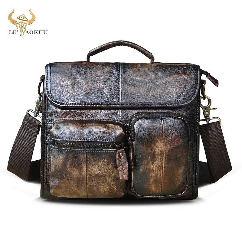 Original Leather Male Designer Casual Messenger Crossbody bag