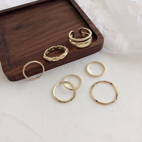 Rings Sets Resizeble for Women Aesthatic Grunge Vintage Open Ring