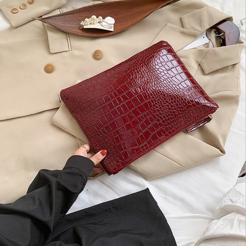 Women Handbag Crocodile Pattern Clutch Bag Female Casual