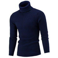 Turtleneck Sweater Men Knitting Pullovers Knitted Sweater