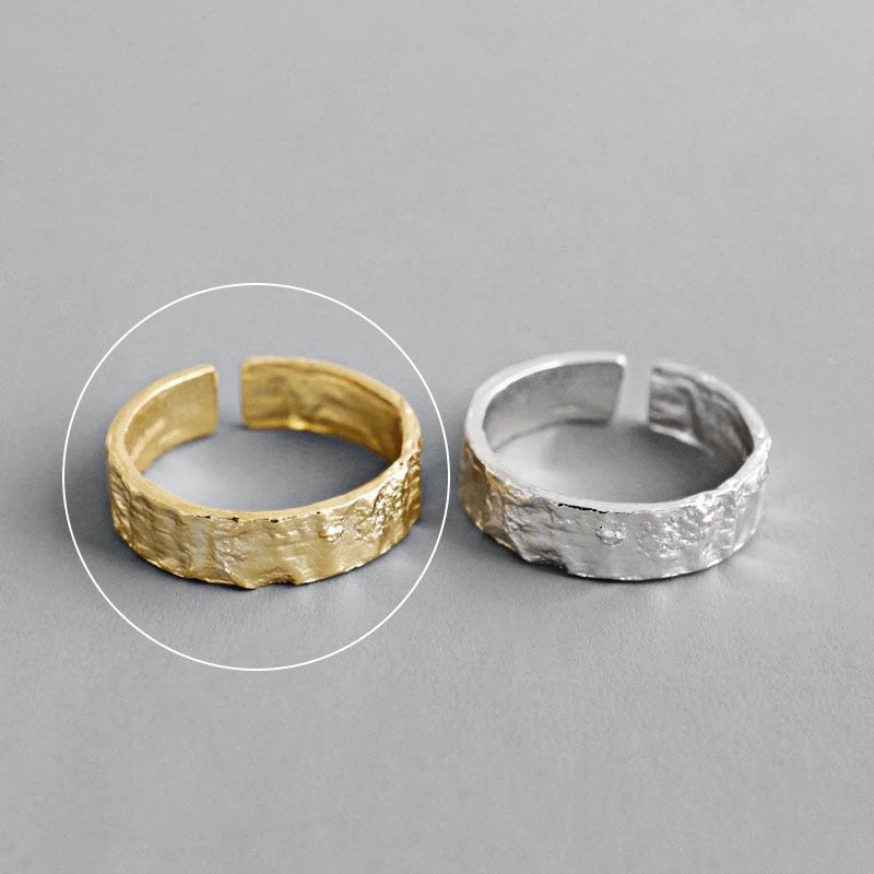 Charming Irregular Chain Geometric Rings Gold Open Rings