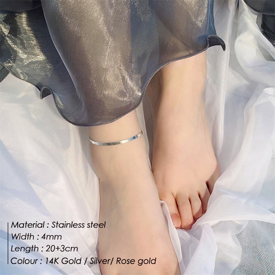 4MM 316L Stainless Steel Snake Chain Anklet