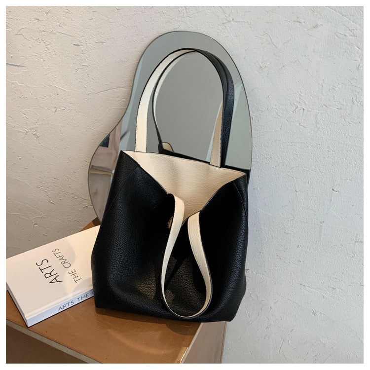 ladies handbag large capacity shoulder bag versatile double-sided tote bag