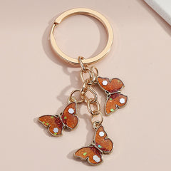 Colorful Enamel Butterfly Keychain Insects Car Key